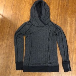 Lululemon hooded grey sweatshirt with zip pocket
